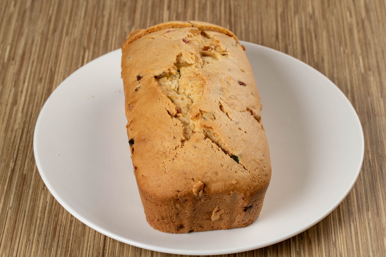 Light fruit cake slice